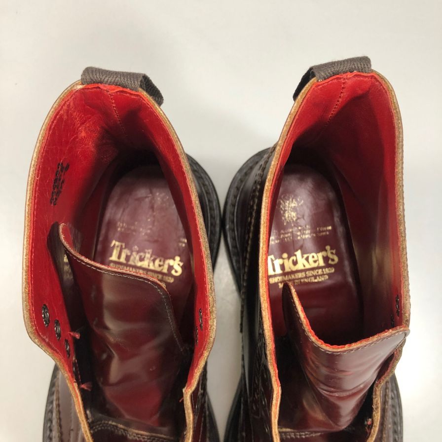 【Tricker's】トリッカーズ カントリーブーツ モールトン ウイングチップ 939853 M2508 ボルドー メンズ UK7ハーフ-5