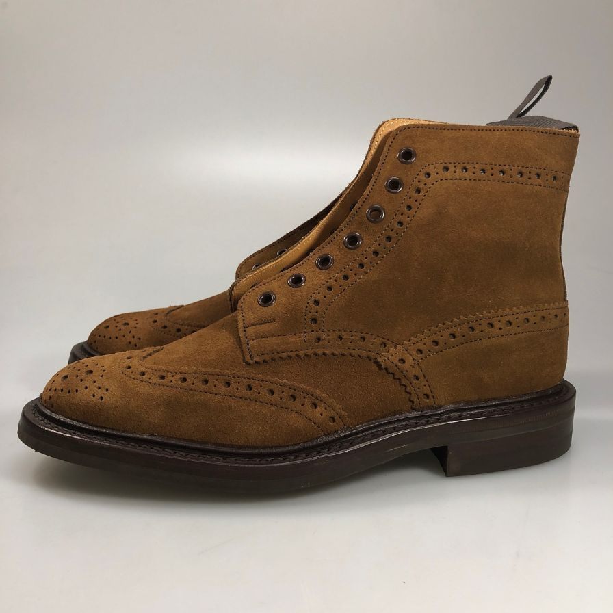 【Tricker’ｓ】トリッカーズ M2508 ウィングチップ スウェード カントリーブーツ メンズ サイズ 7.5 ブラウン