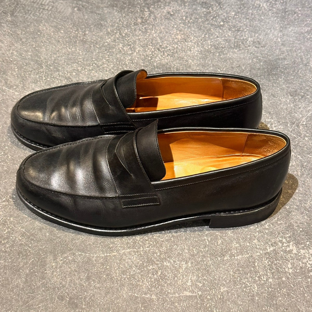 【PARABOOT】パラブーツ アドニス コインローファー カーフ ブラック サイズUK10