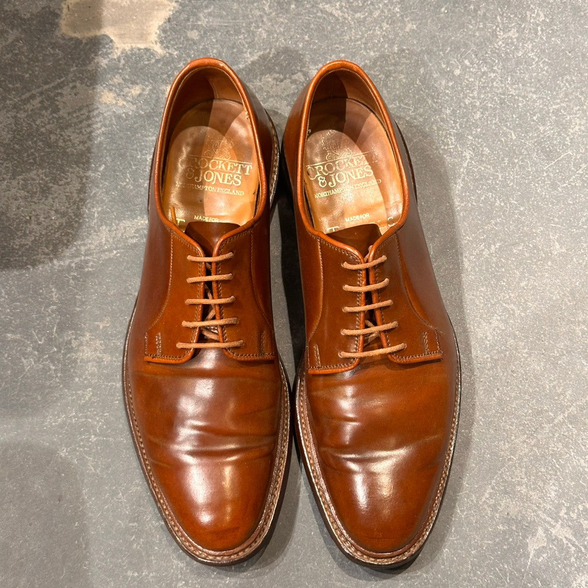 希少【Crockett&Jones】クロケット&ジョーンズ ラモント2 LAMONT2 プレーントゥ ウイスキーコードバン仕様 ブラウン サイズUK6.5 377ラスト