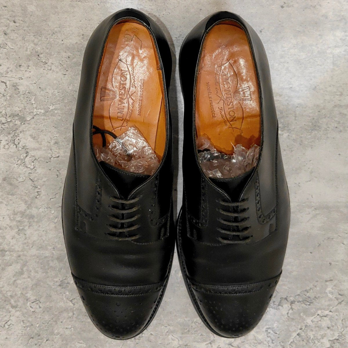希少 極美品【J.M.WESTON】ジェイエムウエストン 503 セミブローグ 旧旧ロゴ カーフ ブラック サイズ UK6D