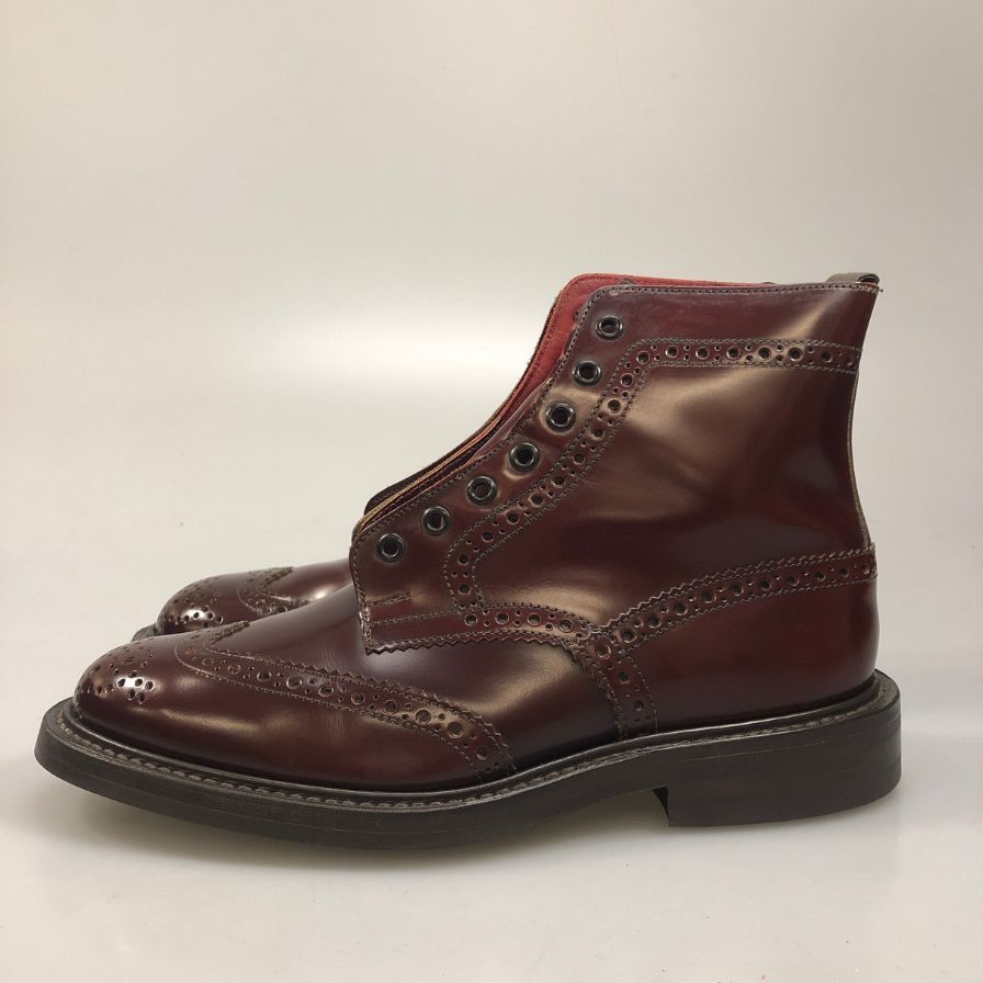 【Tricker's】トリッカーズ カントリーブーツ モールトン ウイングチップ 939853 M2508 ボルドー メンズ UK7ハーフ-5