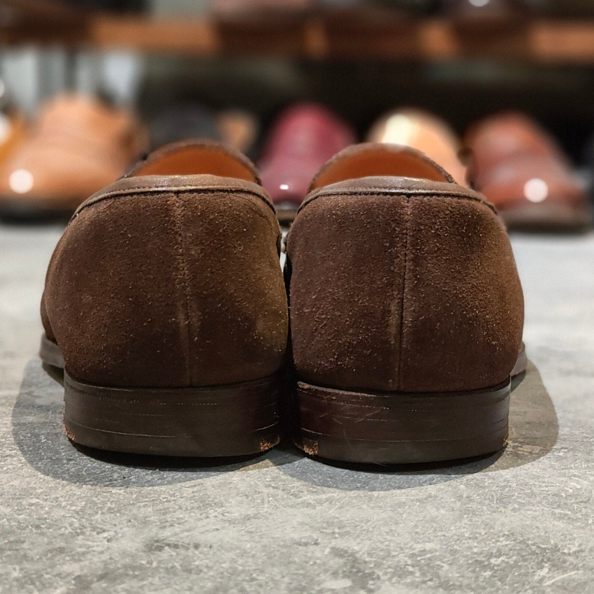 美品【Crockett&Jones】クロケット&ジョーンズ メイン ローファー スエード ブラウン サイズUK7.5E