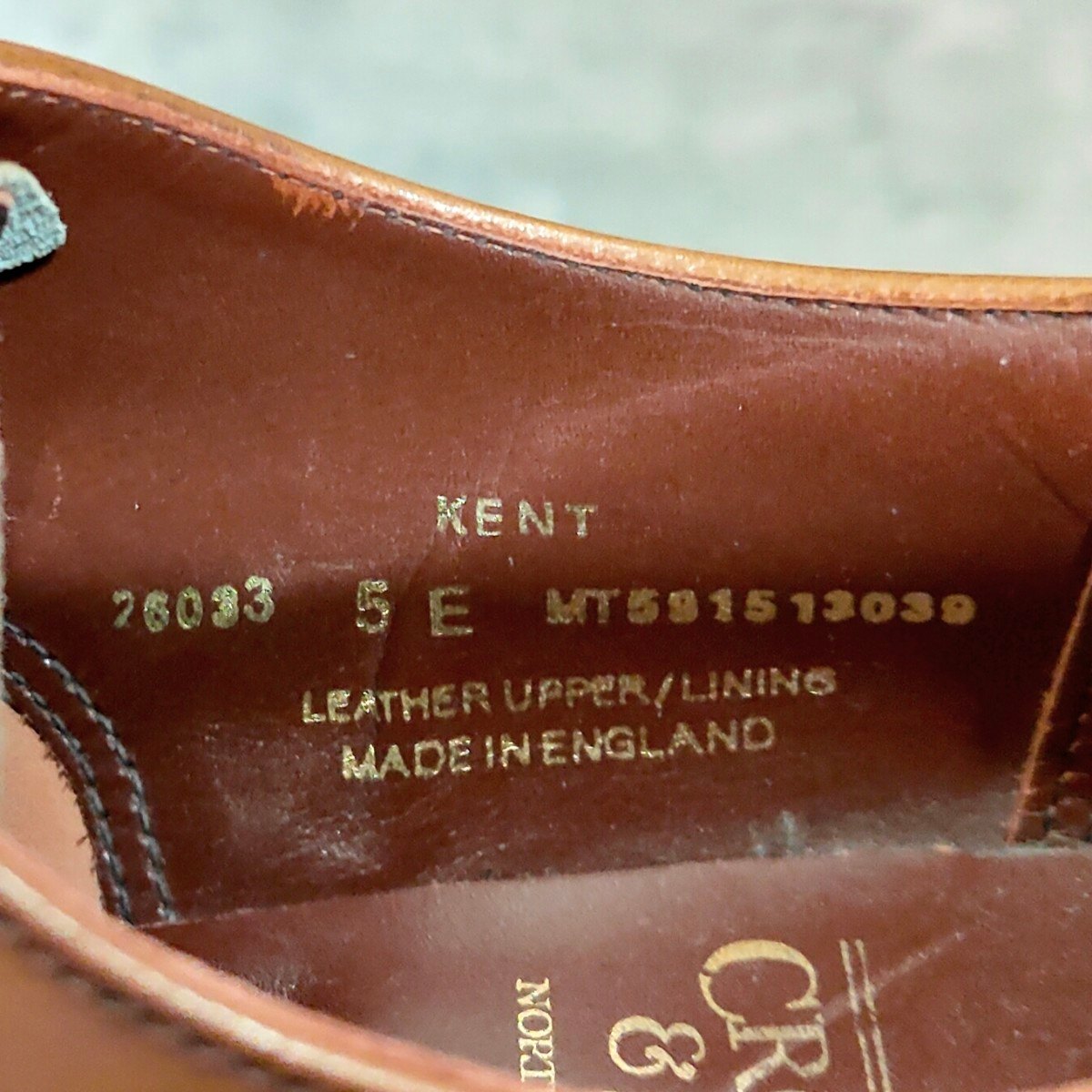 【CROCKETT&JONES】クロケット＆ジョーンズ ケント ストレートチップ カーフ ブラウン サイズUK5E 341ラスト