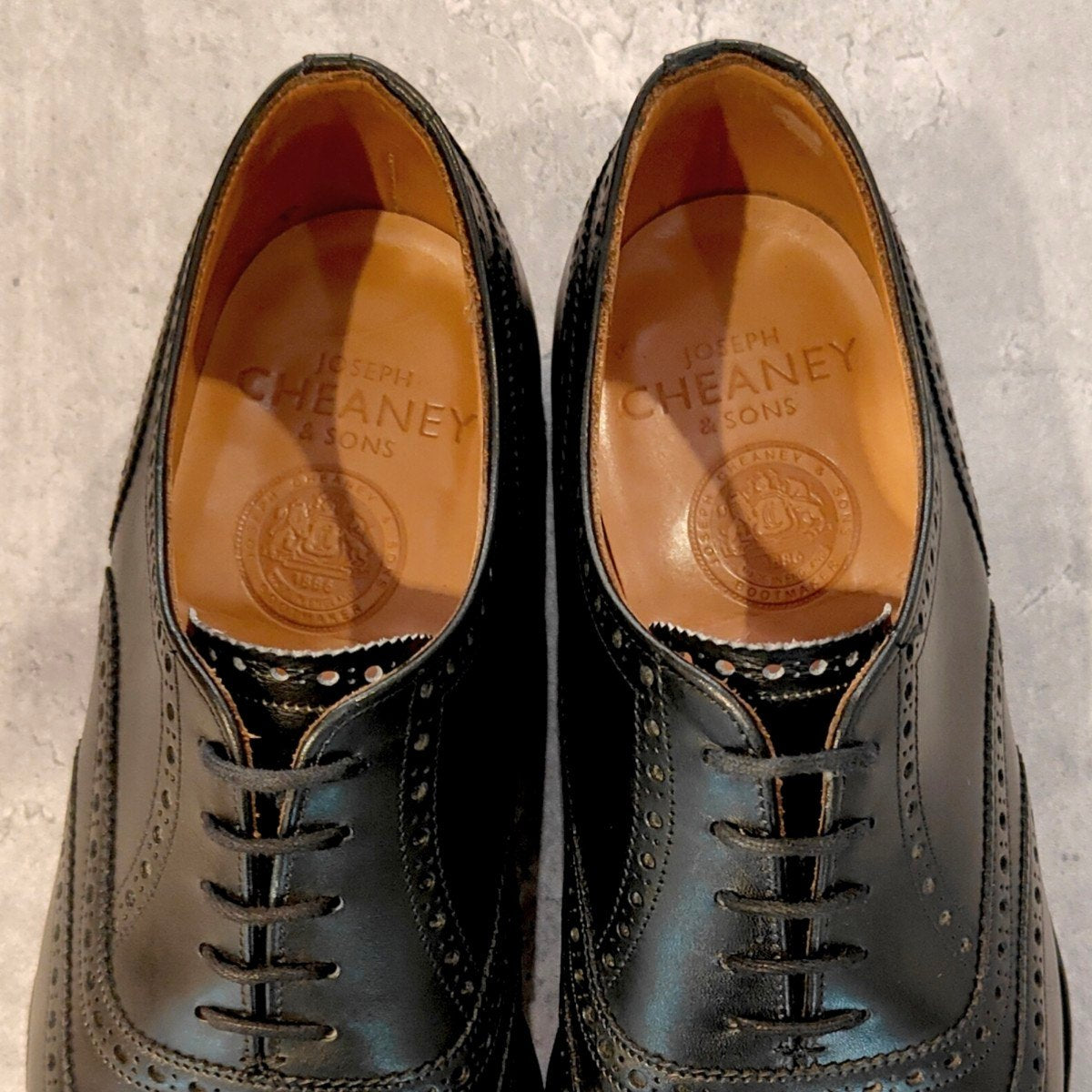 美品【JOSEPH CHEANEY】ジョセフチーニー ブロード2 ウイングチップ カーフ ブラック サイズUK6.5