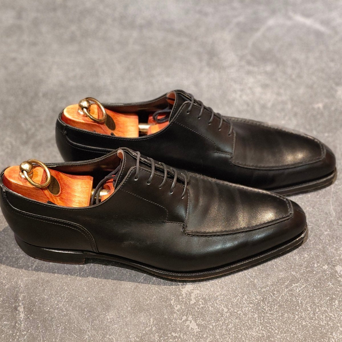 希少 極美品【CROCKETT&JONES】クロケット&ジョーンズ クラレンドン Uチップ カーフ ブラック サイズUK7E
