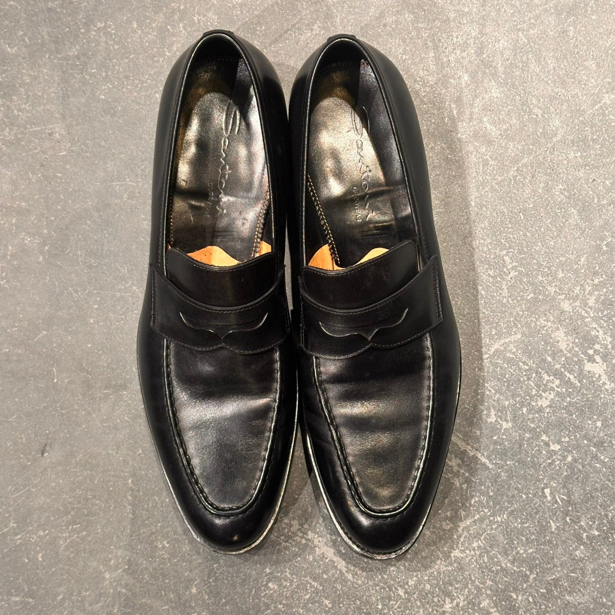 使用数回【santoni】サントーニ 13158 ローファー カーフ ブラック