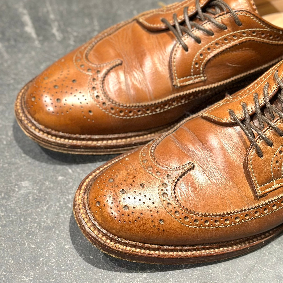 希少【ALDEN】オールデン 97873 ウィングチップ SHIPS別注 カーフ ブラウン サイズUS8 バリーラスト