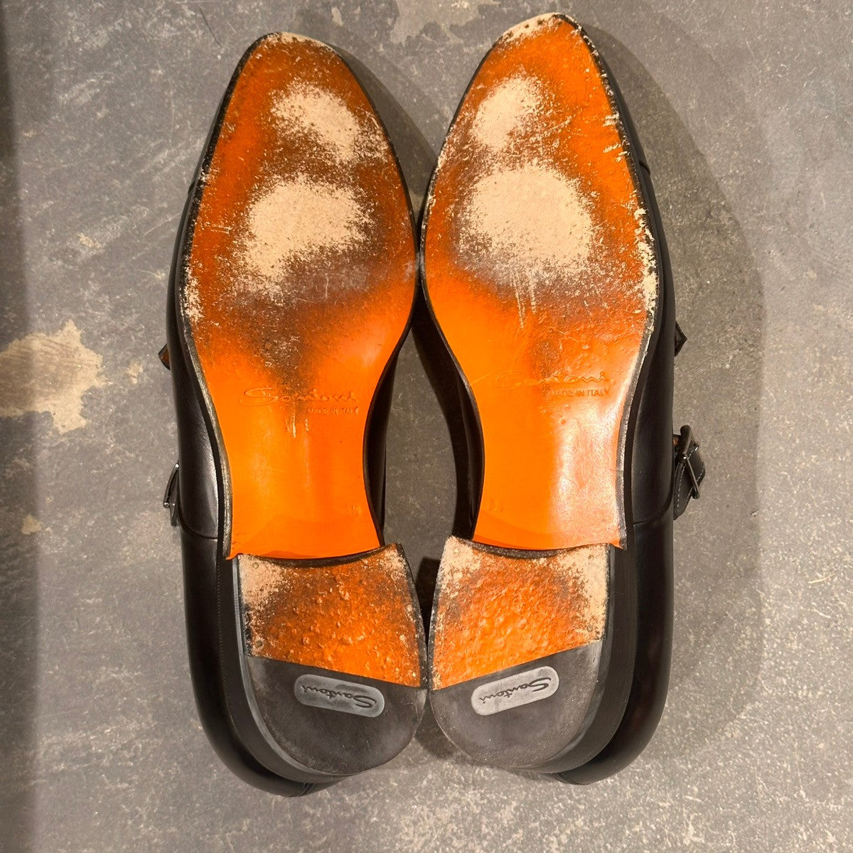【santoni】サントーニ 11652 ダブルモンク カーフ ブラック サイズUK8.5
