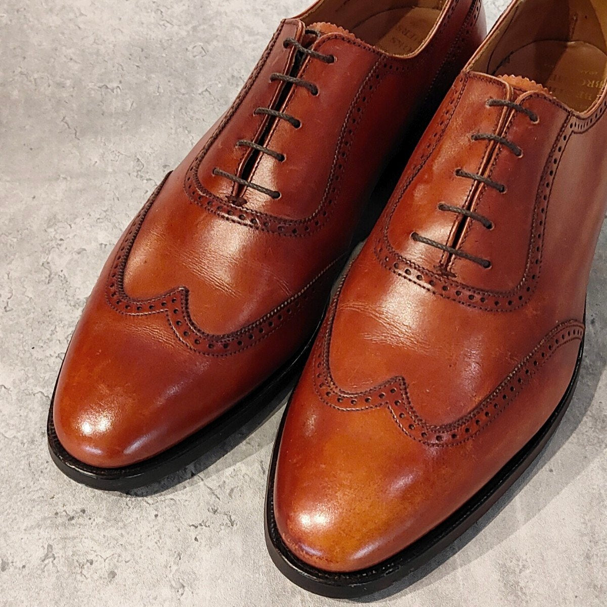 希少 美品【CROCKETT&JONES】クロケット＆ジョーンズ製 ブルックスブラザーズ ピール＆コー ウイングチップ カーフ ブラウン サイズUK8E 341ラスト
