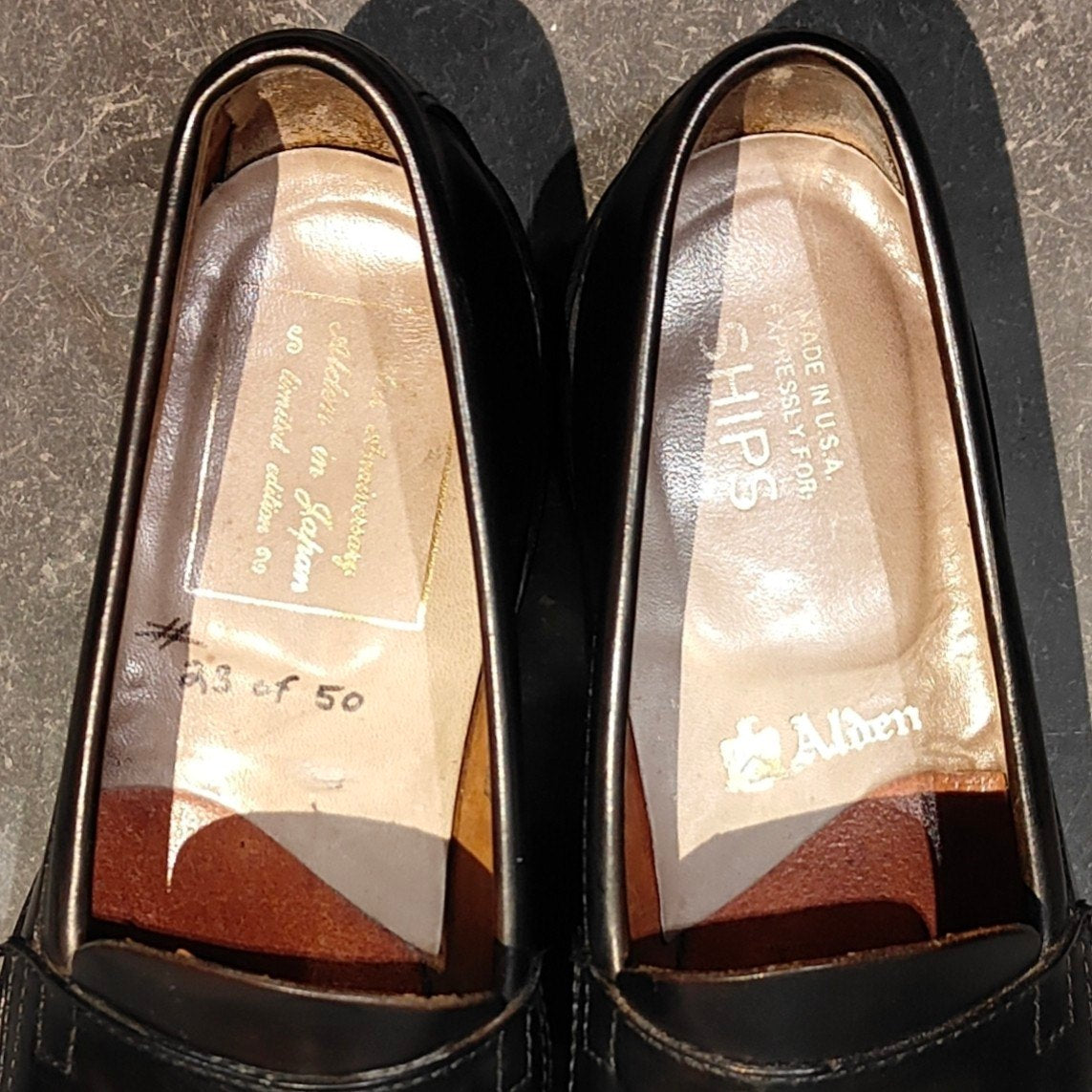 希少【ALDEN】オールデン 7109UY ships別注 20th Anniversary ペニーローファー アンラインド コードバン ブラック サイズ US7.5D バンラスト