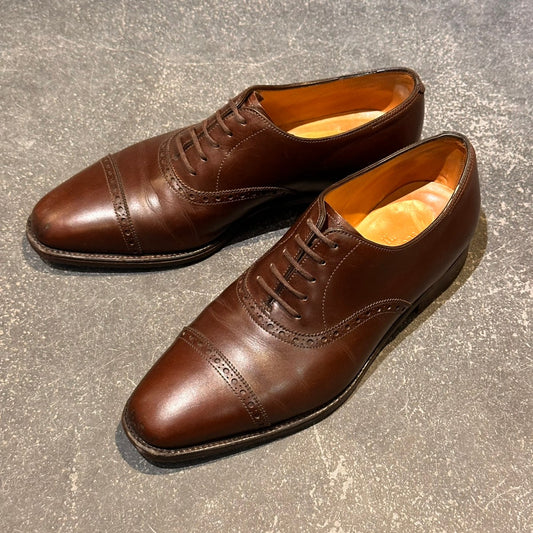【JOHNLOBB】ジョンロブ エイボン パンチドキャップトゥ カーフ ブラウン サイズUK6E 8000ラスト