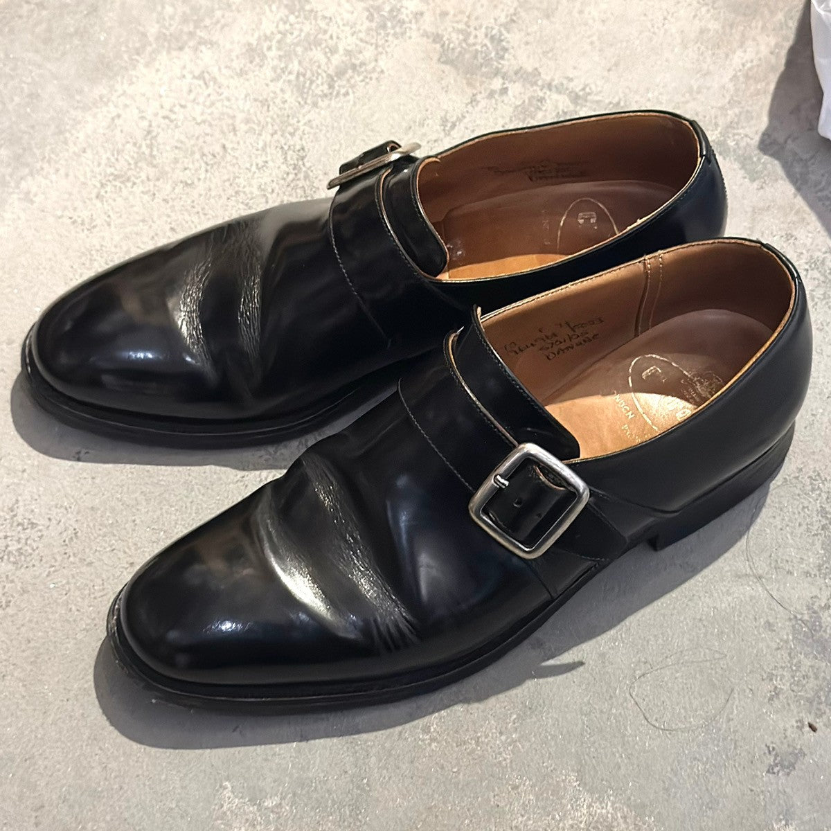 希少【Church's】チャーチ ドナウ DANUBE  シングルモンク 復刻3都市 ポリッシュドバインダーカーフ ブラック サイズ70F 73ラスト