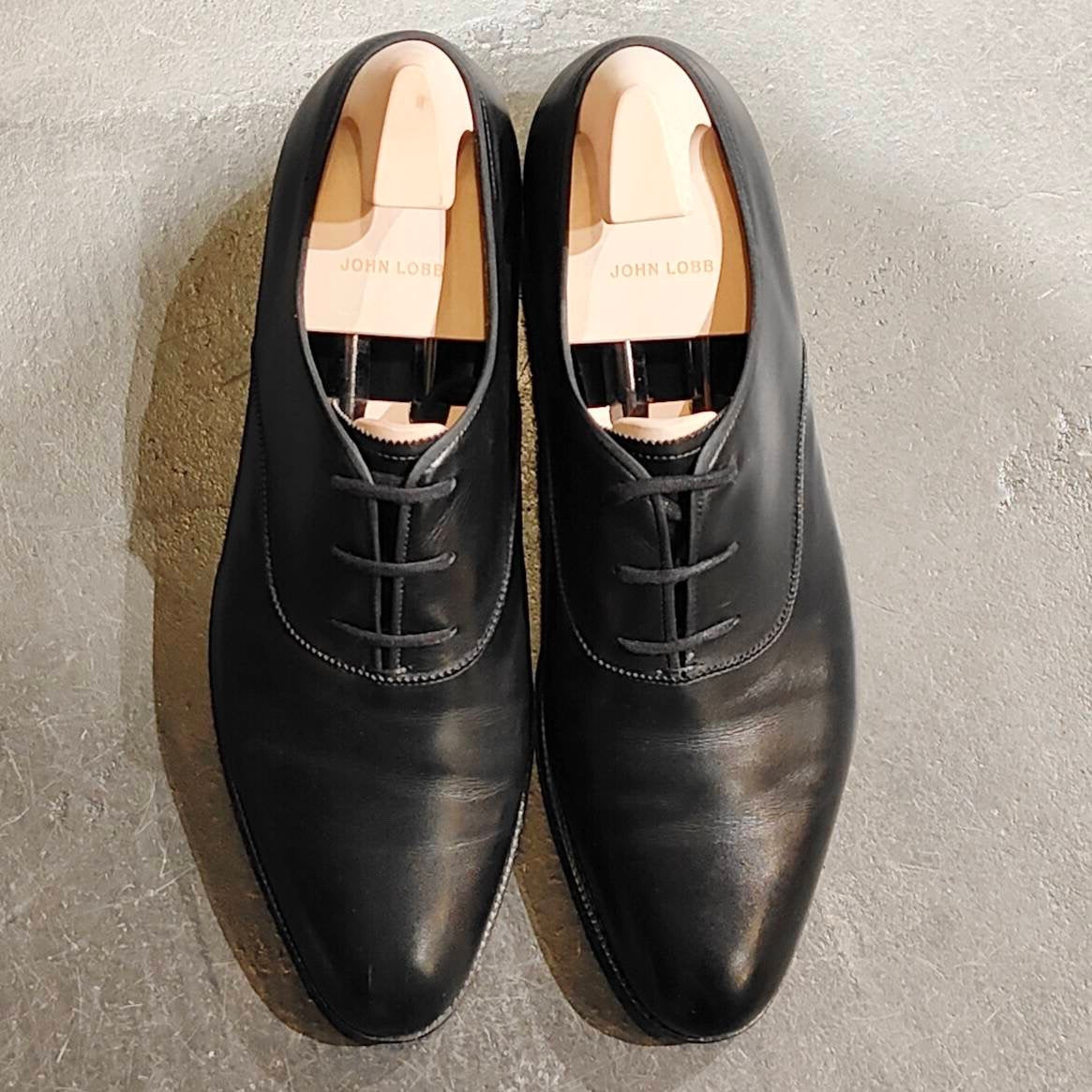 極美品【JOHN LOBB】ジョンロブ プレステージライン リフトン ホールカット カーフ ブラック サイズ 7.5E 7000ラスト  定価￥312,400-