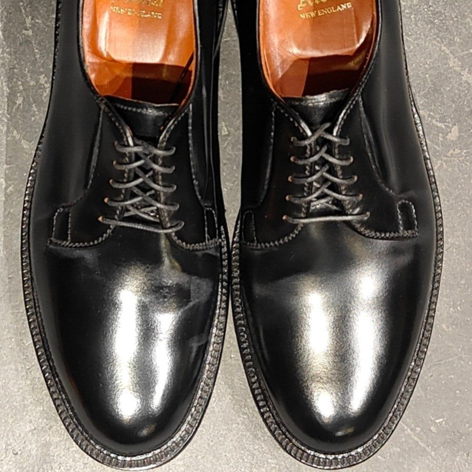使用数回【ALDEN】オールデン 9901 プレーントゥ コードバン ブラック サイズ US9D バリーラスト 参考定価￥220,000-