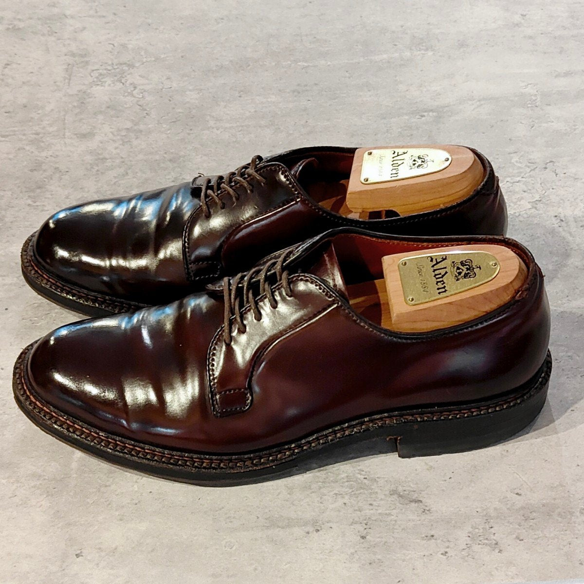 希少 美品【ALDEN】オールデン 990C プレーントゥ コードバン ダークバーガンディ サイズ US7.5E バリーラスト 参考定価 ALDEN990￥236,500-