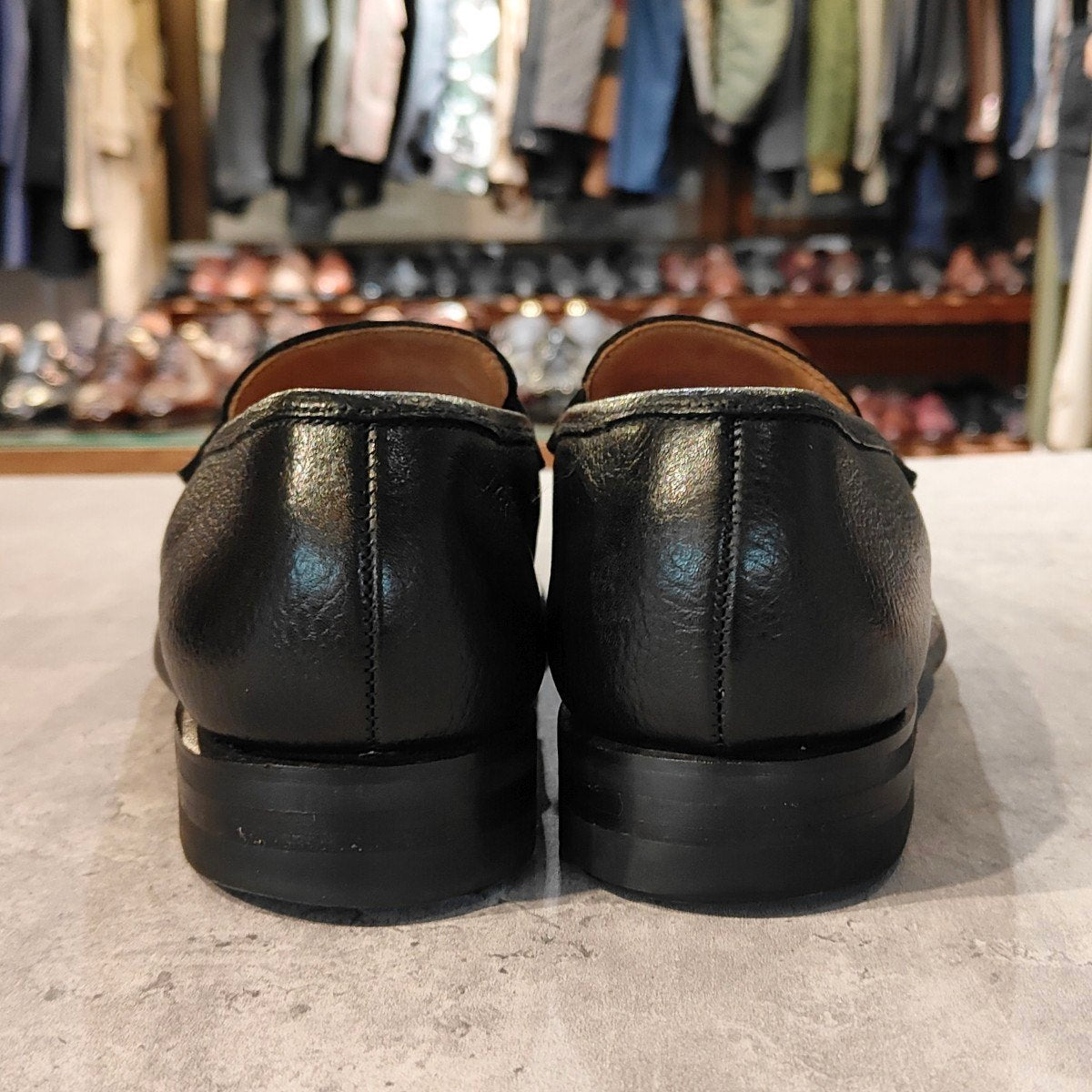 極美品【Crockett&Jones】クロケット&ジョーンズ ボストン ローファー グレインレザー ブラック サイズUK6E 314ラスト 参考定価￥143,000-