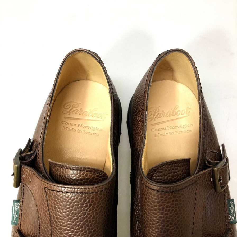 【PARABOOT】パラブーツ ダブルモンク ウィリアム  グレインレザー ブラウン ブラウン メンズ サイズUK6.5