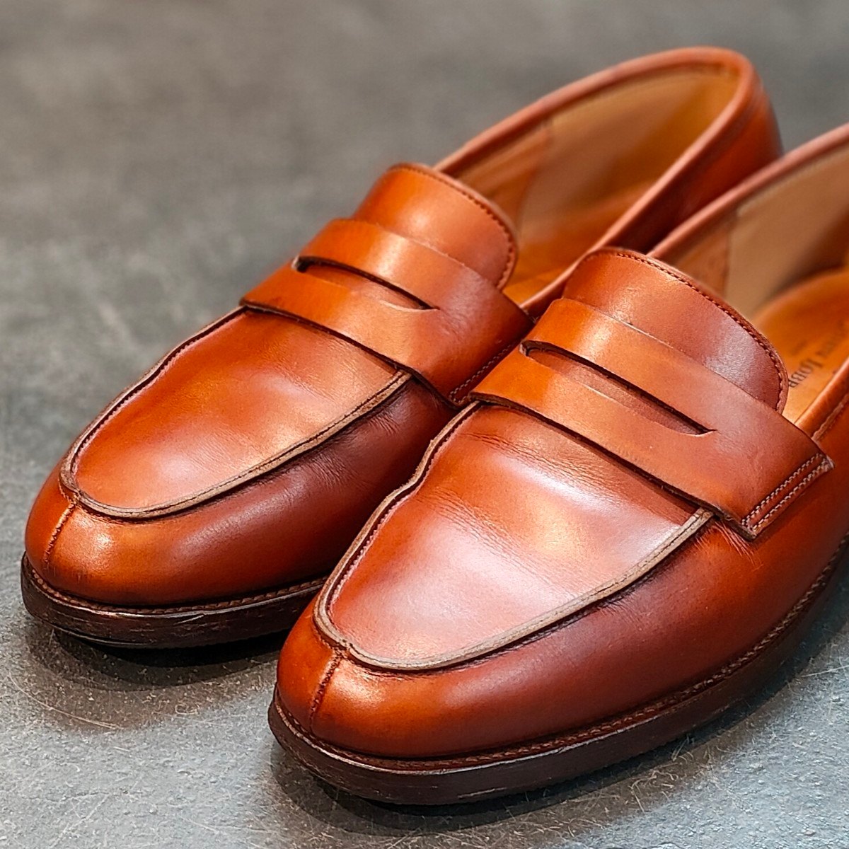 希少 【JOHN LOBB】ジョンロブ キャンパス PARISロゴ ローファー カーフ BROWN サイズ UK6.5E 315ラスト