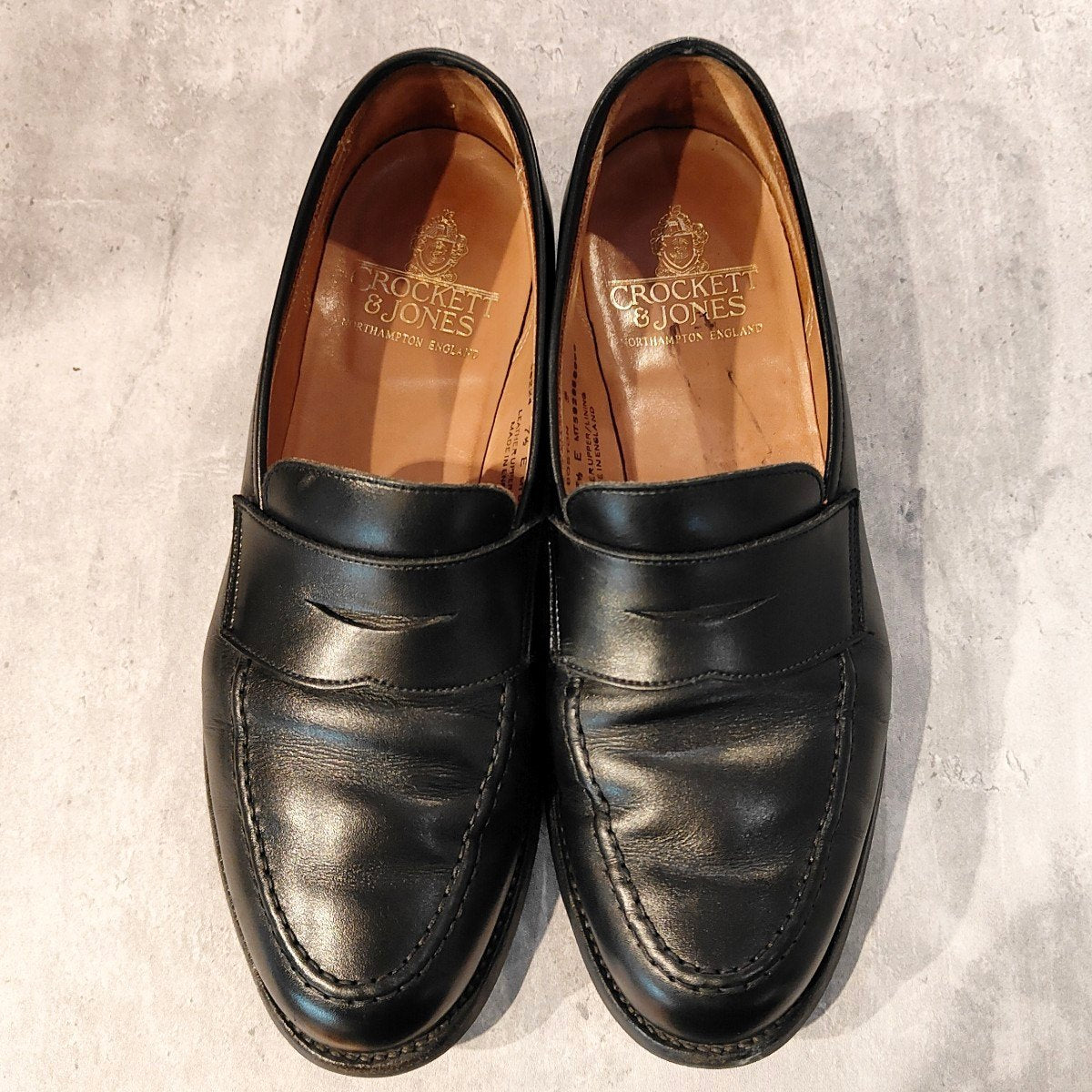 【Crockett&Jones】クロケット&ジョーンズ ボストン2 ローファー カーフ ブラック サイズUK7.5E 376ラスト 参考定価￥143,000-