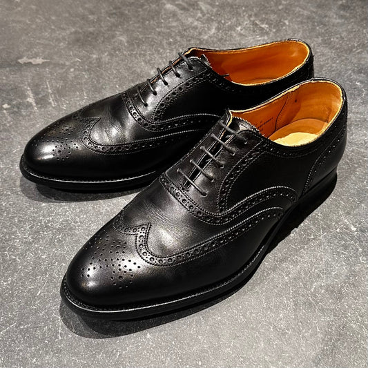 美品【Crockett&Jones】クロケット&ジョーンズ ウエストゲート2 ウイングチップ カーフ ブラック サイズ8E 379ラスト