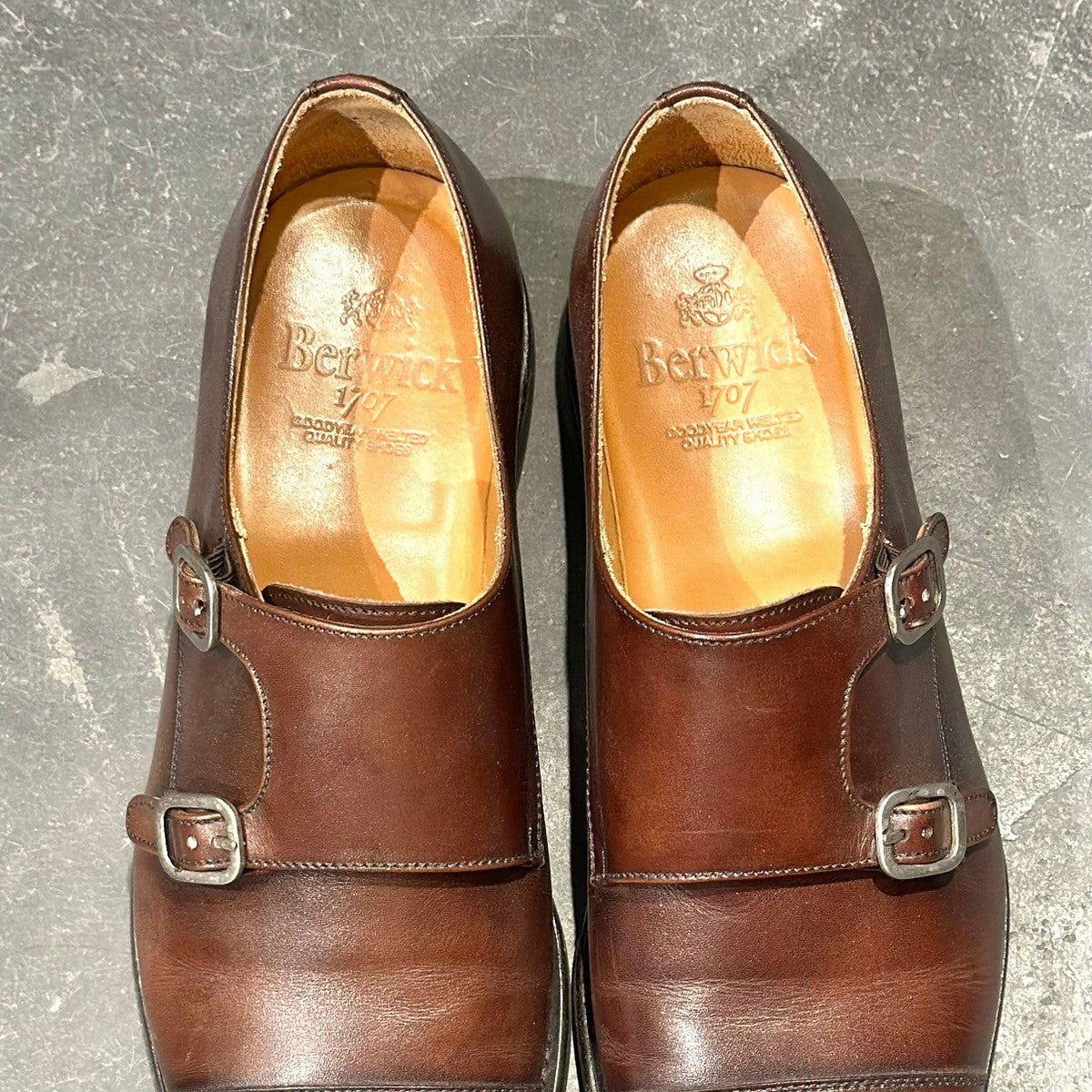 美品 Berwick 5245 ダブルモンク Berwick バーウィック ダブルモンク 5245 ヴィブラム ソール