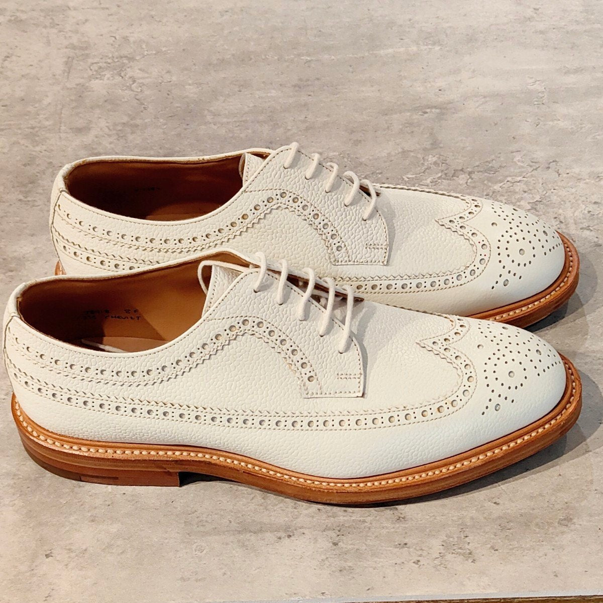 未使用品【CROCKETT&JONES】クロケット＆ジョーンズ チェビオット SUBS LWB グレインレザー ホワイト サイズUK8E