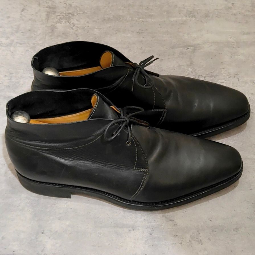 【JOHNLOBB】ジョンロブ ロムゼイ2 チャッカブーツ Rスタンプ カーフ ブラック サイズUK11.5EE 8000ラスト