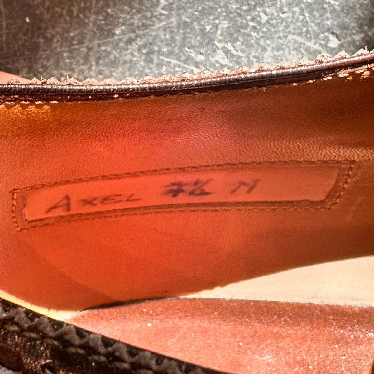 【eduard meier】エドワードマイヤー FLAG AXEL ウイングチップ  レッドタンライン カーフ ブラウン サイズUK7.5
