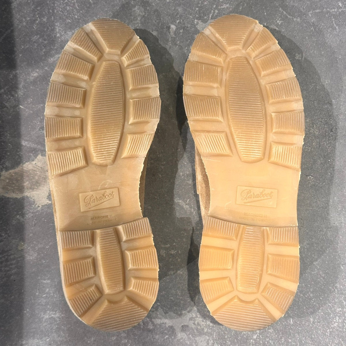 試着程度【PARABOOT】パラブーツ ナント アンラインドローファー スエード ベージュ サイズUK6.5