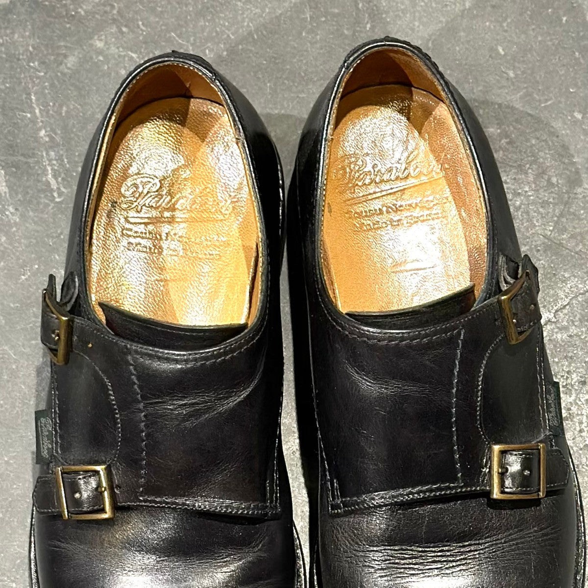 【PARABOOT】パラブーツ ウィリアム ダブルモンク カーフ ブラック サイズUK7