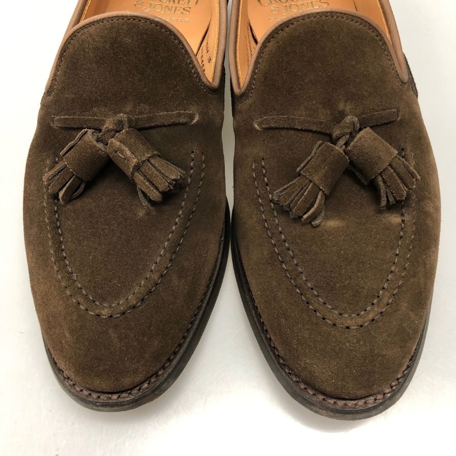 【CROCKETT&JONES】クロケット&ジョーンズ  ローファー スエード ブラウン（茶系） サイズ 7.5 ラスト