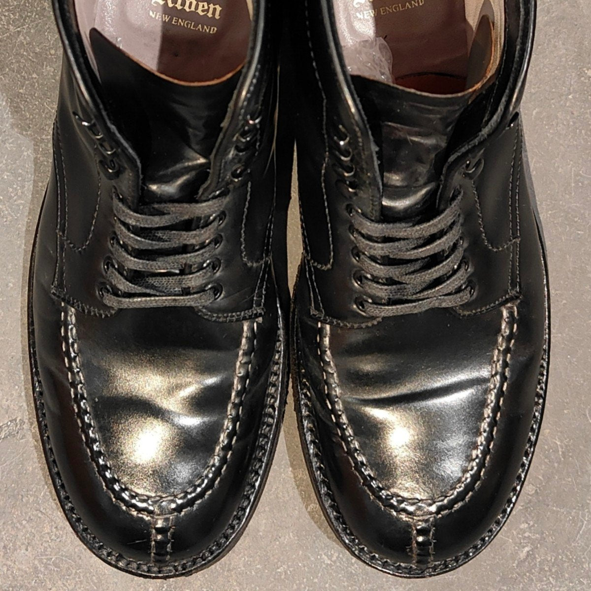 使用数回【ALDEN】オールデン 4545H R品  NST タンカーブーツ コードバン ブラック サイズUS8D ミリタリーラスト参考定価￥236,500-