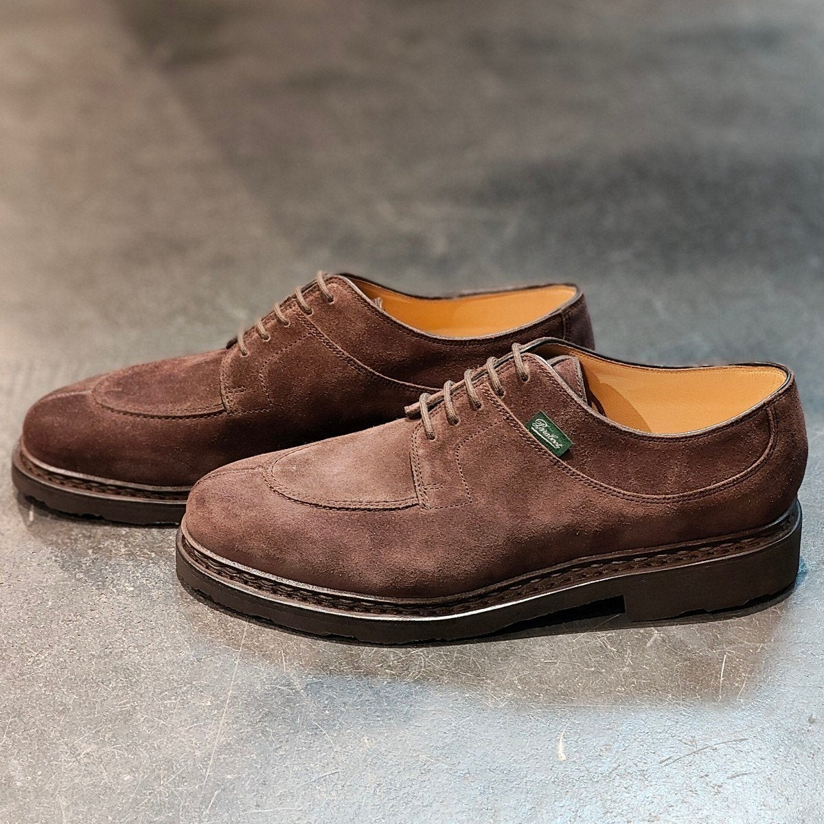 新品未使用 【Paraboot】パラブーツ アヴィニョン Uチップ スエード ダークブラウン サイズ UK7.5 定価￥94,600-