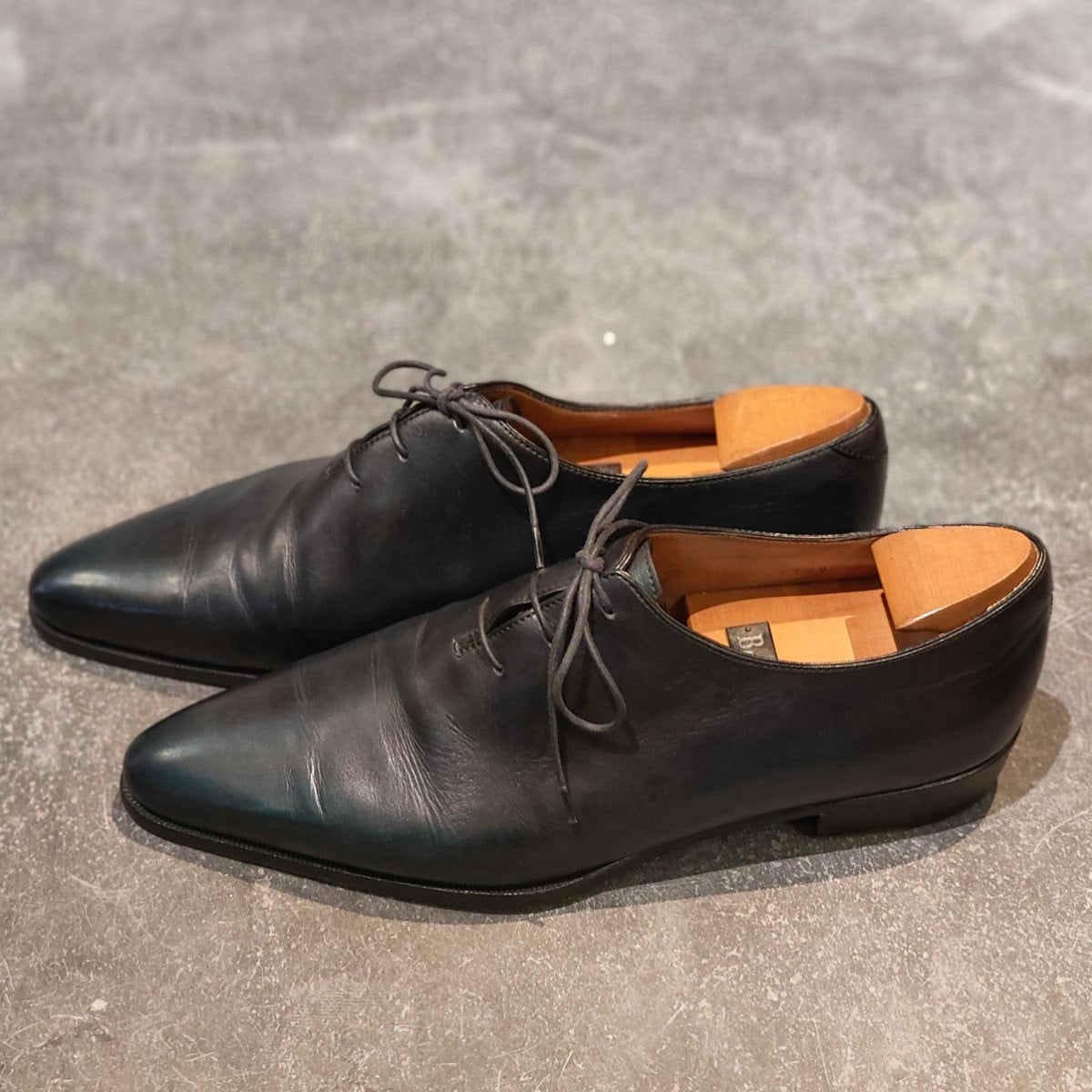 【Berluti】ベルルッティ 0650 ホールカット カーフ ブルーパティーヌ サイズUK7.5