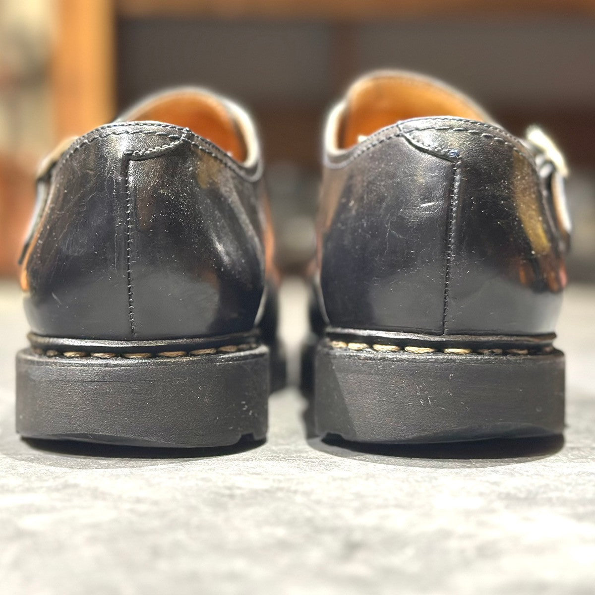 【PARABOOT】パラブーツ ウィリアム ダブルモンク カーフ ブラック サイズUK7