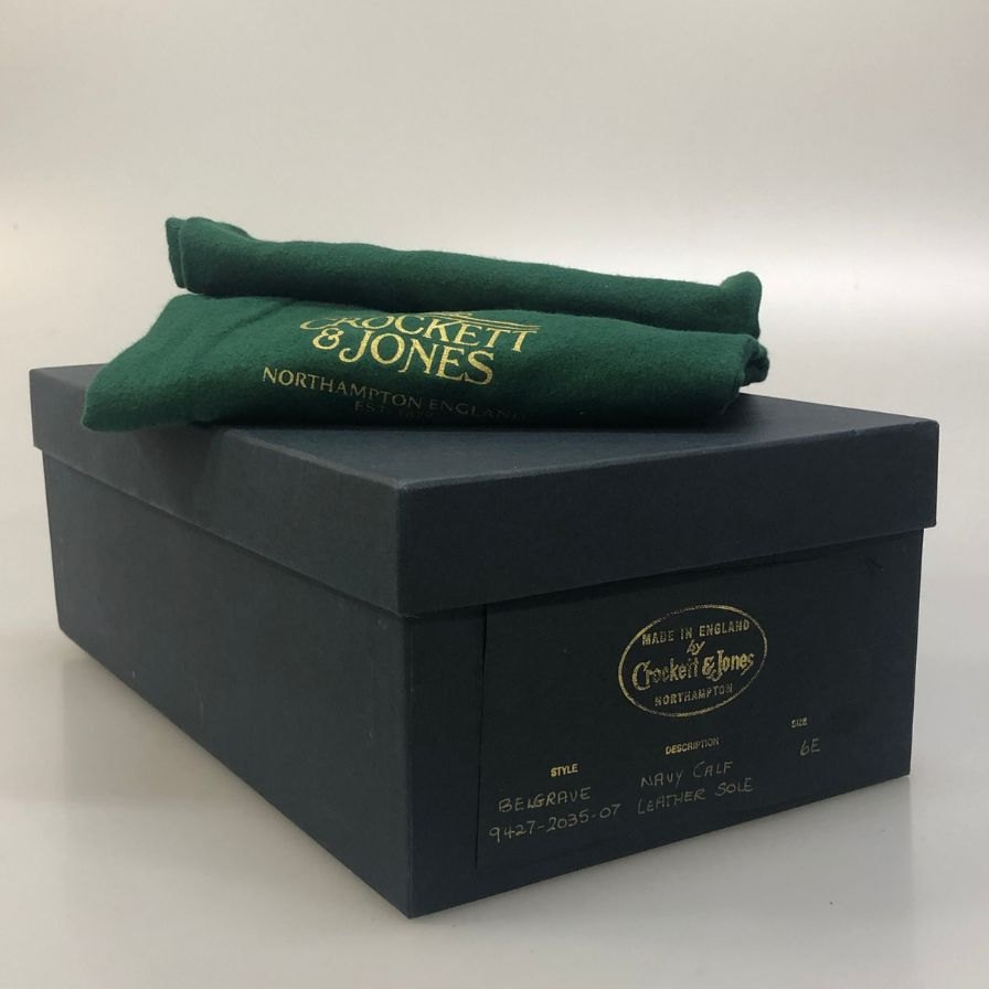 【Crockett & Jones】クロケット&ジョーンズ ストレートチップ レースアップシューズ X28360 メンズ ネイビー サイズ6E