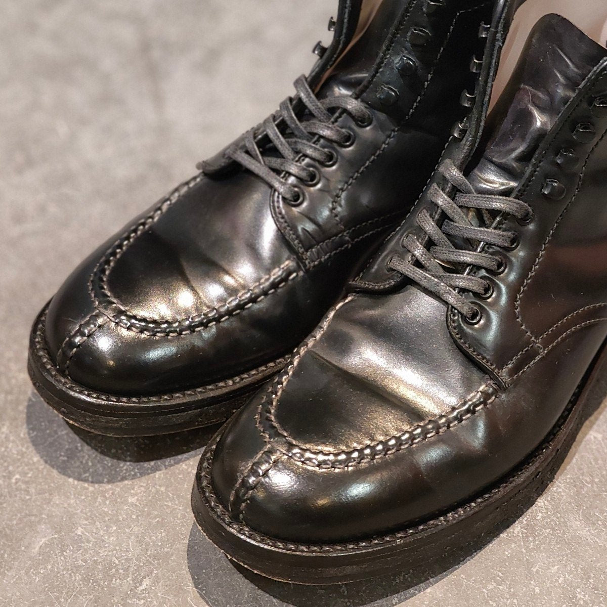 使用数回【ALDEN】オールデン 4545H R品  NST タンカーブーツ コードバン ブラック サイズUS8D ミリタリーラスト参考定価￥236,500-