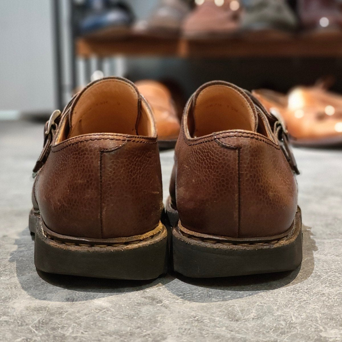 PARABOOT】パラブーツ ウィリアム ダブルモンク グレインレザー