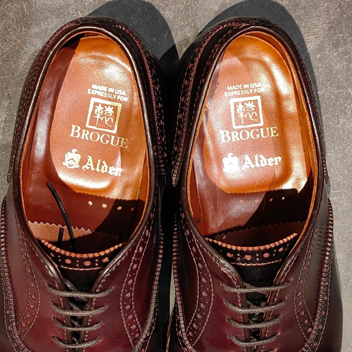 希少 極美品【ALDEN】オールデン ブローグ別注  D7302 セミブローグ コードバン ダークバーガンディ サイズ US8.5D ハンプトンラスト