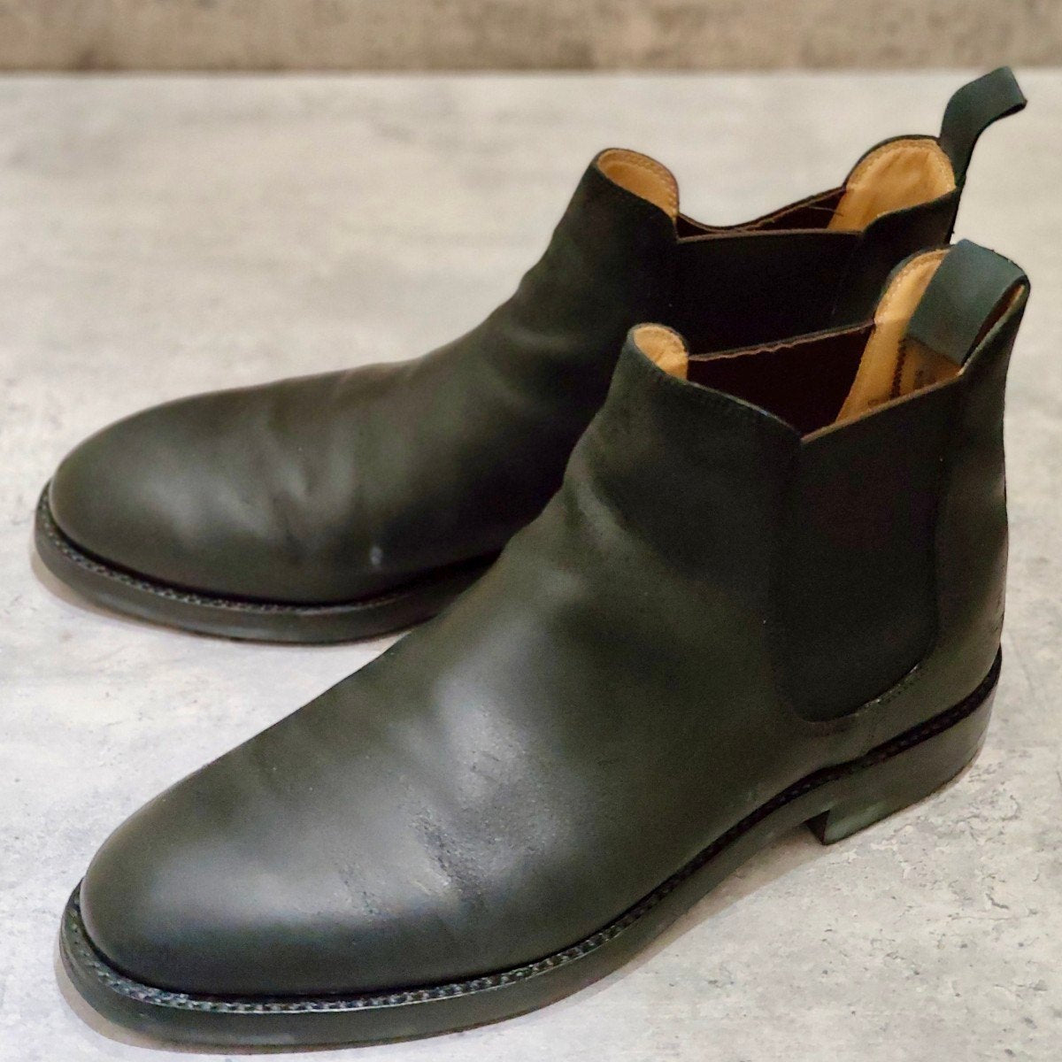 【Crockett & Jones】クロケット＆ジョーンズ チェルシー5 サイドゴアブーツ ラフアウトスエード ブラック サイズUK8E 335ラスト