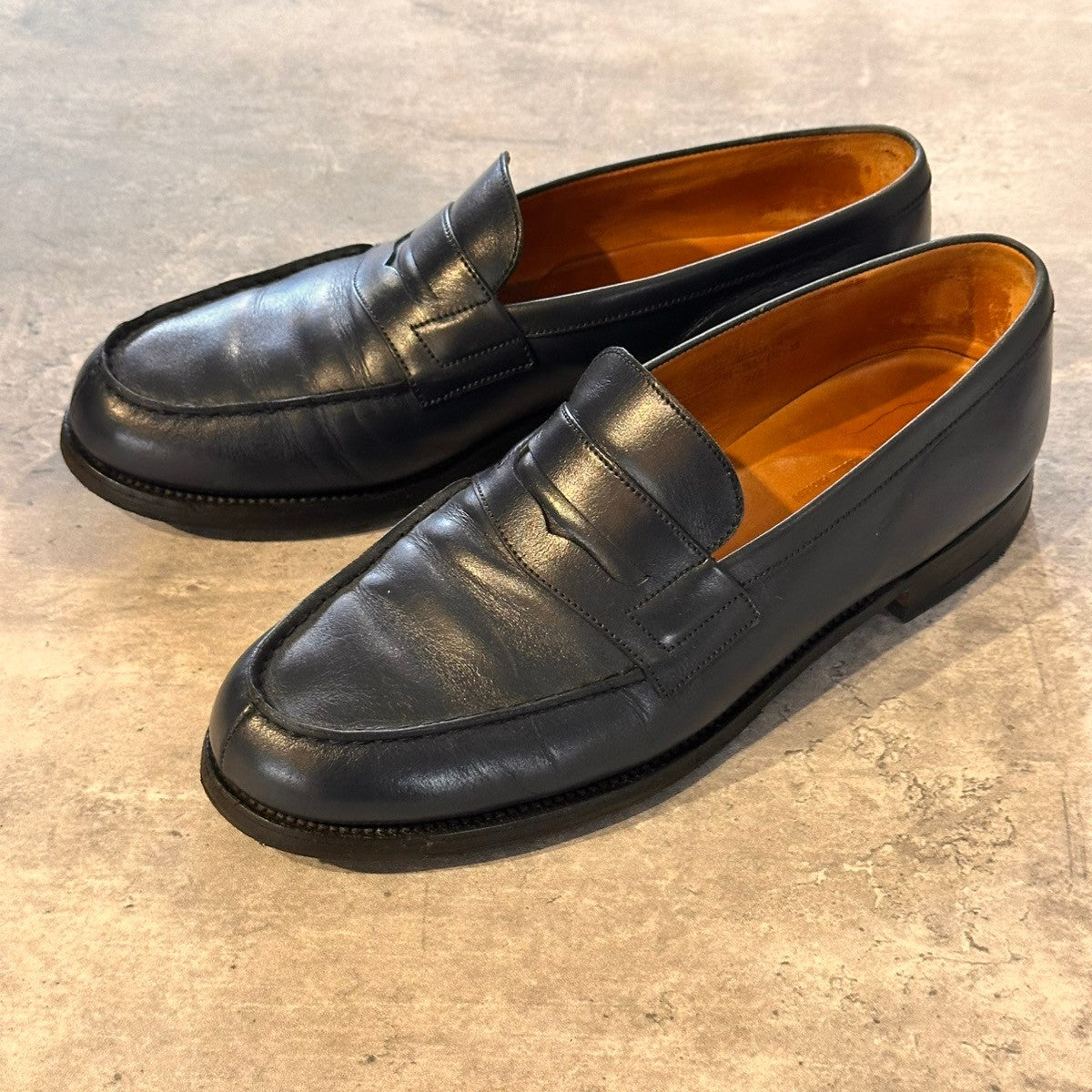 【J.M.WESTON】ジェイエムウエストン 180 シグニチャーローファー ボックスカーフ ブルー サイズUK7.5C 41ラスト