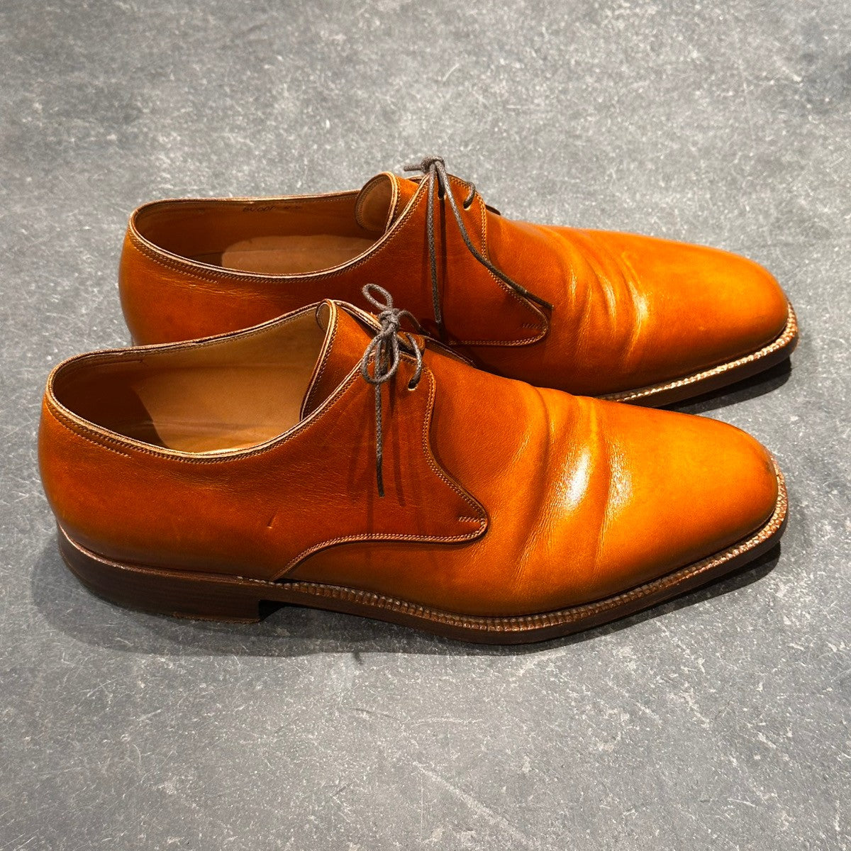 【BONORA】ボノーラ プレーントゥ 2アイレット 旧ボノーラ製 カーフ ブラウン サイズUK8E