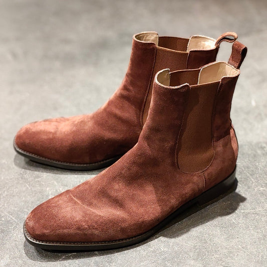 美品 【MANOLO BLAHNIK】マノロブラニク  サイドゴアブーツ スエード ブラウン サイズUK9