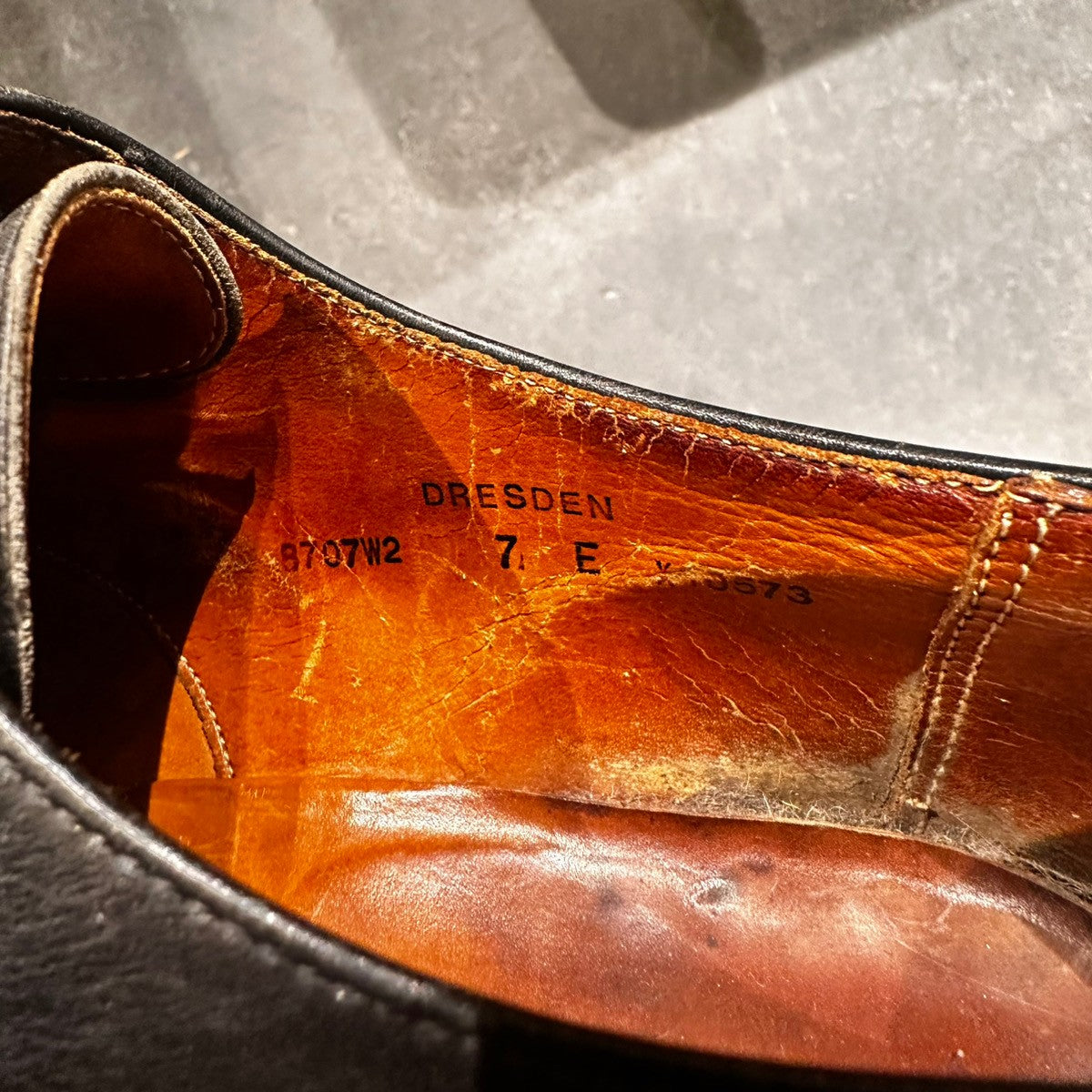 【CROCKETT&JONES】クロケット&ジョーンズ DRESDEN SUBS 外羽根 ストレートチップ カーフ ブラック サイズ UK7E 337ラスト