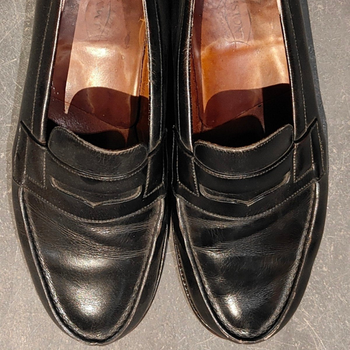 【J.M.WESTON】ジェイエムウエストン 180 シグニチャーローファー 旧旧旧ロゴ ボックスカーフ ブラック サイズ UK5D 41ラスト 参考定価￥165,000-