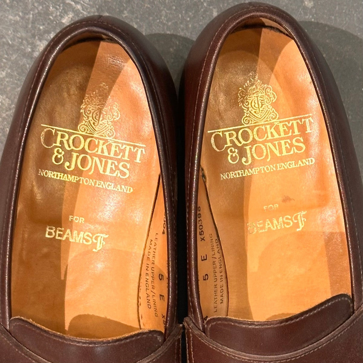 【CROCKETT&JONES】クロケット&ジョーンズ MAINE ビームスF別注 カーフ ダークブラウン サイズUK5E 376ラスト