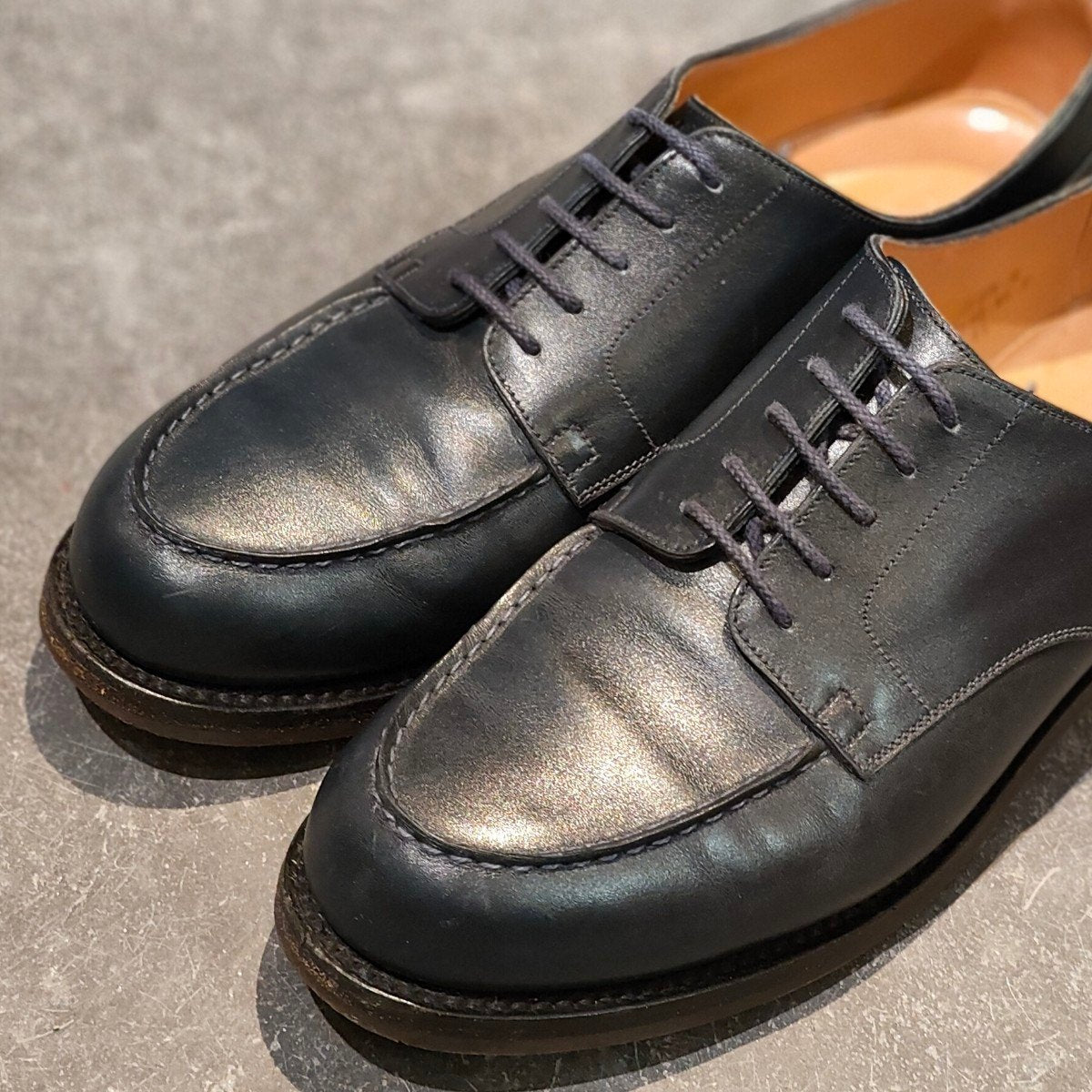美品【J.M.WESTON】ジェイエムウエストン 641 ゴルフ Uチップ ボックスカーフ ブルー サイズ UK8E 31ラスト 参考定価￥187,000-