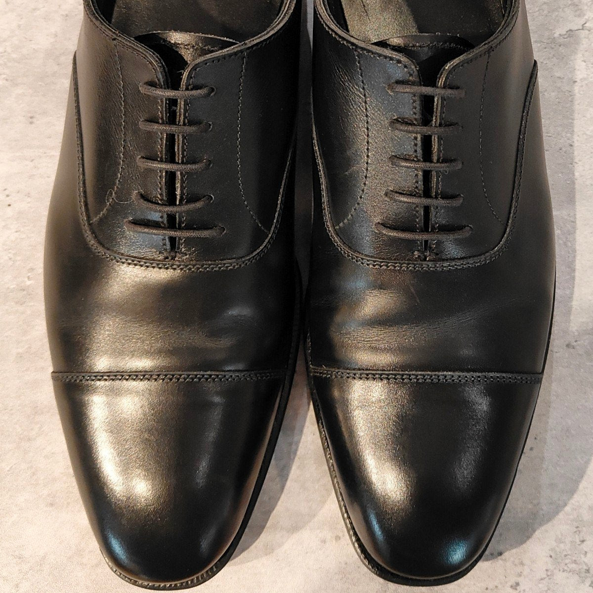 使用数回【CROCKETT&JONES】クロケット&ジョーンズ ストレートチップ オードリー カーフ ブラック サイズUK5.5D 337ラスト 参考定価￥169,400-