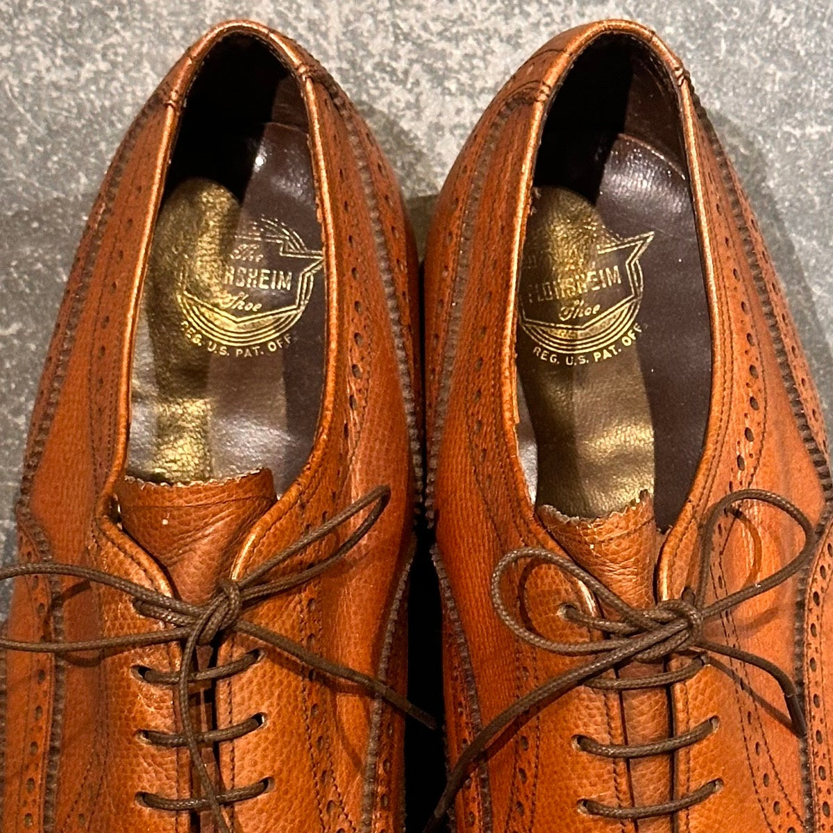 FLORSHEIM】フローシャイム ウイングチップ グレインレザー ブラウン